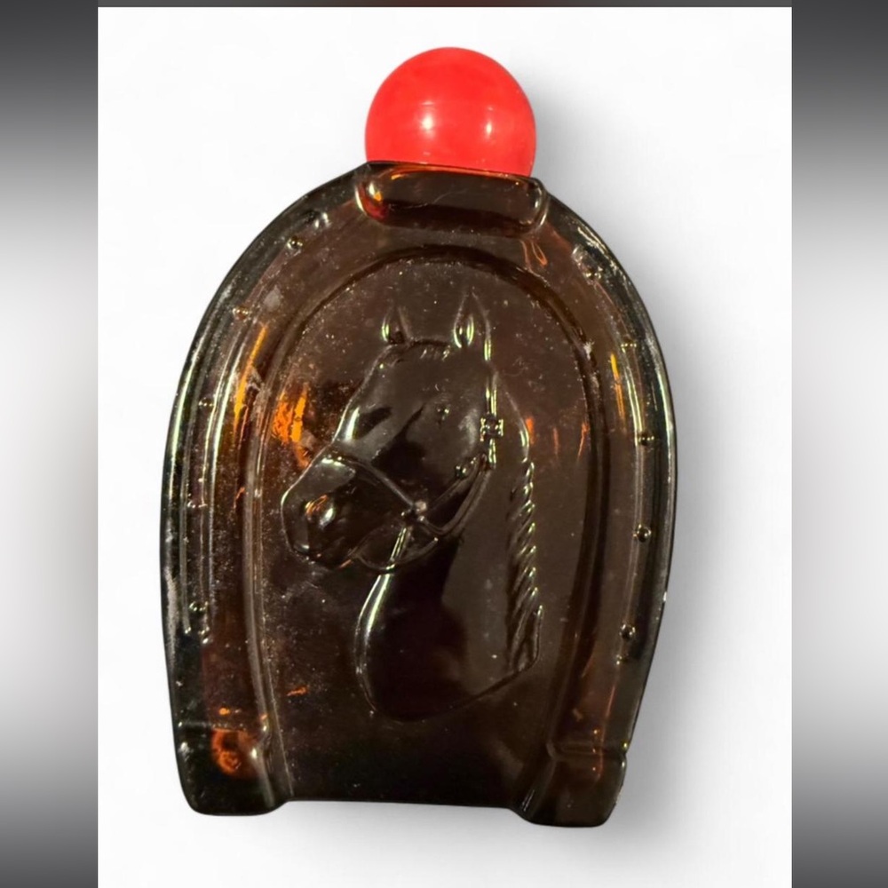 Avon vintage Triple Crown Horsedecanter designed as a collectible Amber bottle